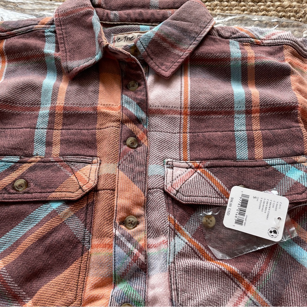 NEW Free People We The Free Vintage Crush Plaid Shirt - Picture 13 of 16